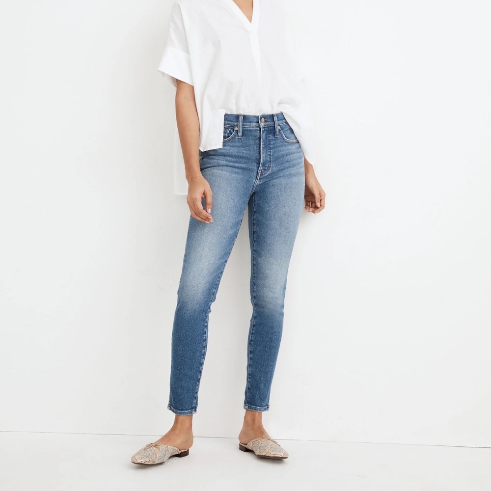 NWOT Madewell 10" High-Rise Skinny Crop Jeans in Sheffield Wash